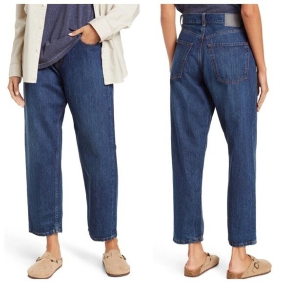 6397 NWT Skater Jeans Dark Blue Women’s Size 23 High Rise Organic Cotton Crop - Picture 1 of 13